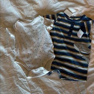 Bundle of baby Onesie and NWT Romper